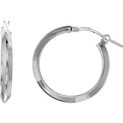 Sterling Silver Knife-Edge Tube 20 mm Hoop Earrings