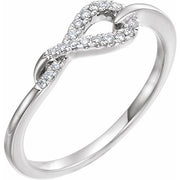 14K White 1/10 CTW Natural Diamond Knot Ring
