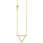 14K Yellow .05 CTW Natural Diamond Triangle 16-18' Necklace