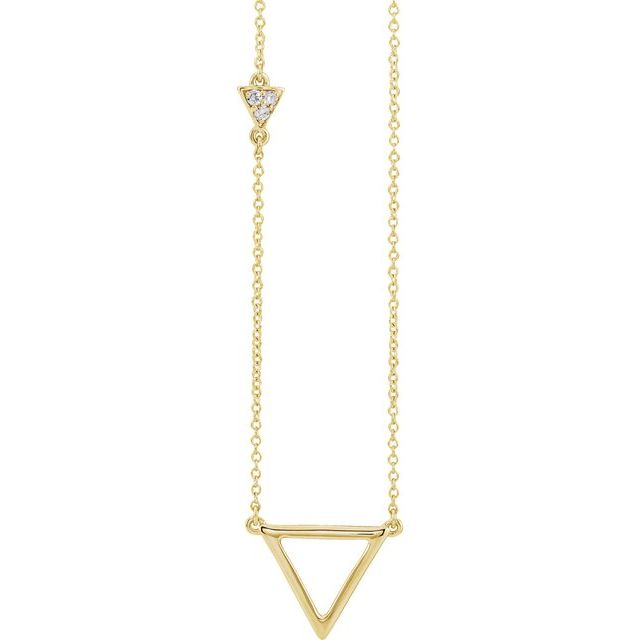 14K Yellow .05 CTW Natural Diamond Triangle 16-18' Necklace