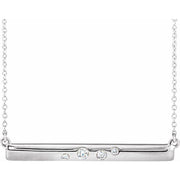 14k White 1/10 Ctw Natural Diamond Bar 16-18' Necklace
