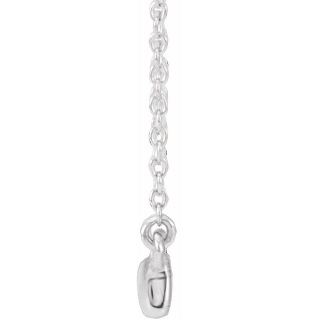 14k White 1/10 Ctw Natural Diamond Bar 16-18' Necklace