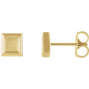 14k Yellow 5.4 Mm Square Petite Earrings