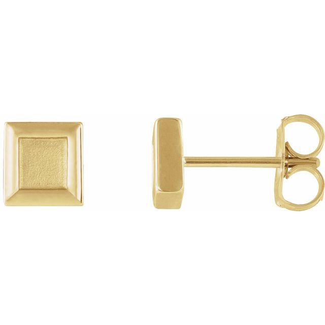 14k Yellow 5.4 Mm Square Petite Earrings