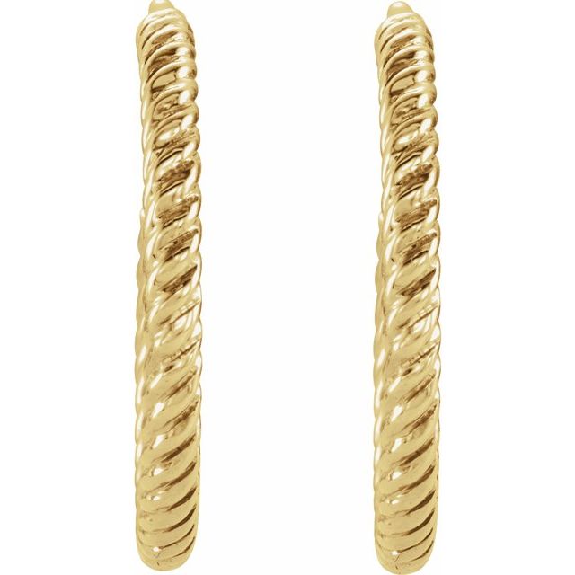 14k Yellow Rope 17 Mm Hoop Earrings