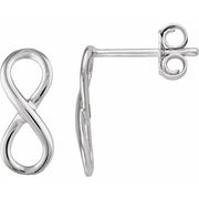 14k White Infinity-inspired Earrings