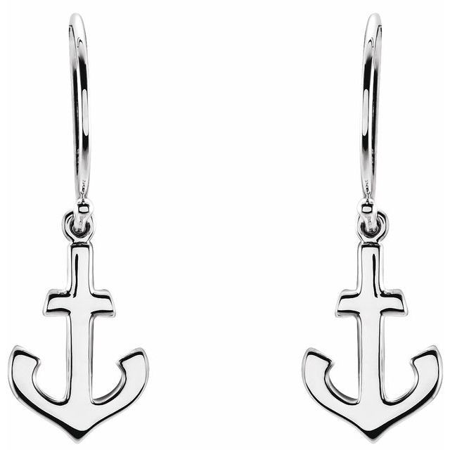 Sterling Silver Anchor Earrings