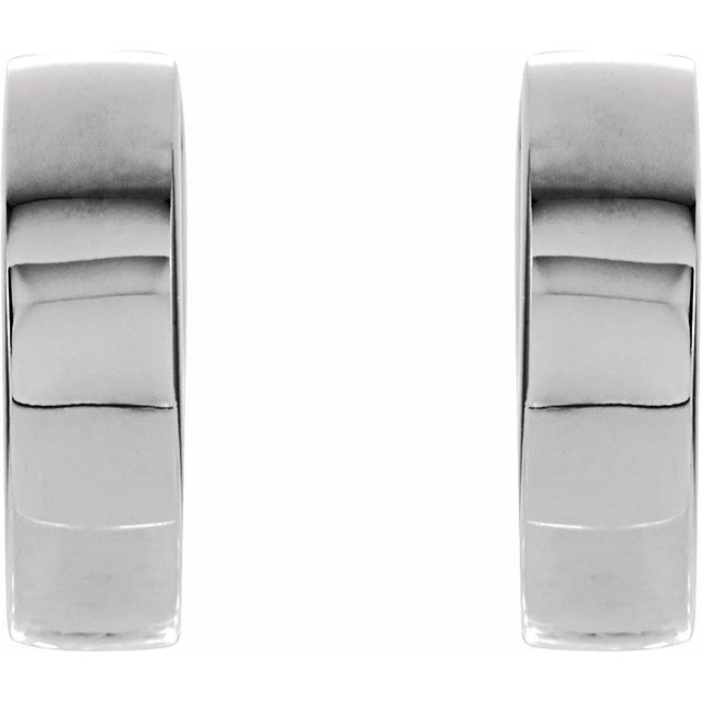 14K White Hinged 14.5 mm Hoop Earrings