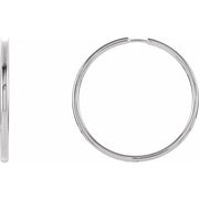 Sterling Silver 38 mm Hinged Hoop Earrings