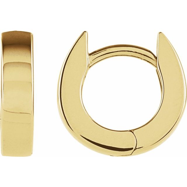 14K Yellow Hinged 10.2 mm Hoop Earrings