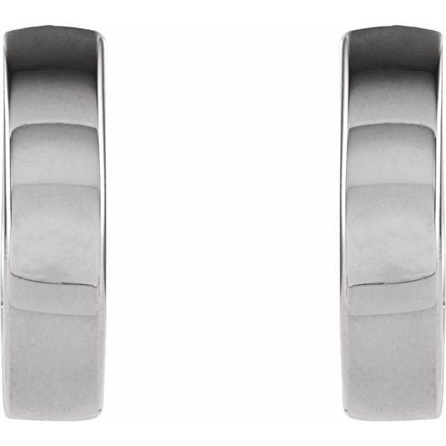 14K White Hinged 10.2 mm Hoop Earrings