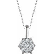 14k White 1/3 Ctw Natural Diamond 16-18' Necklace