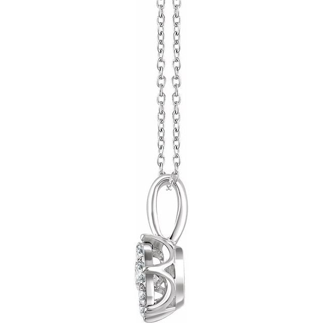 14k White 1/3 Ctw Natural Diamond 16-18' Necklace