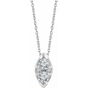 14k White 1/8 Ctw Natural Diamond 16-18' Necklace