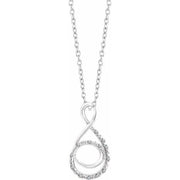 Sterling Silver .05 Ctw Natural Diamond Freeform 16-18' Necklace
