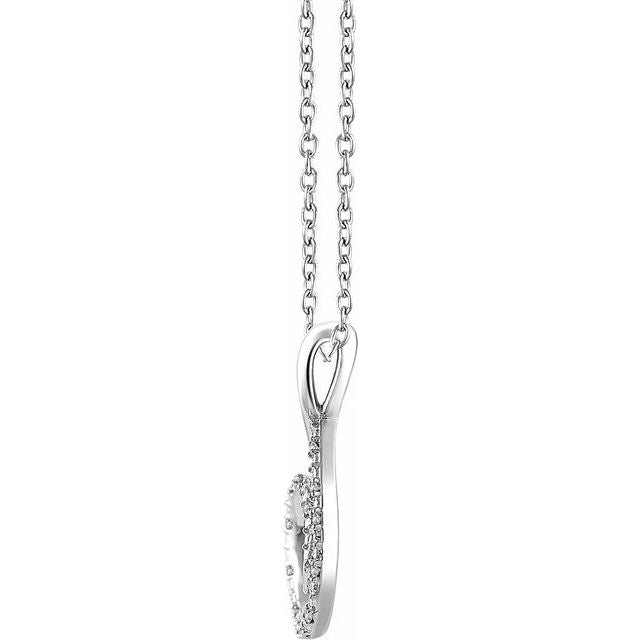 Sterling Silver .05 Ctw Natural Diamond Freeform 16-18' Necklace