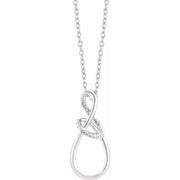Sterling Silver .015 Ctw Natural Diamond Freeform 16-18' Necklace