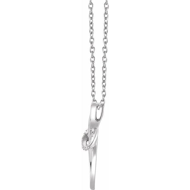 Sterling Silver .015 Ctw Natural Diamond Freeform 16-18' Necklace