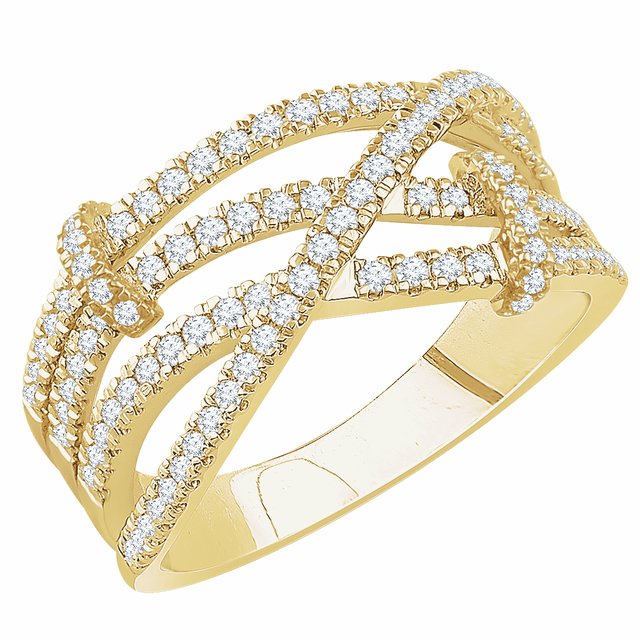 14k Yellow 1/2 Ctw Natural Diamond Ring