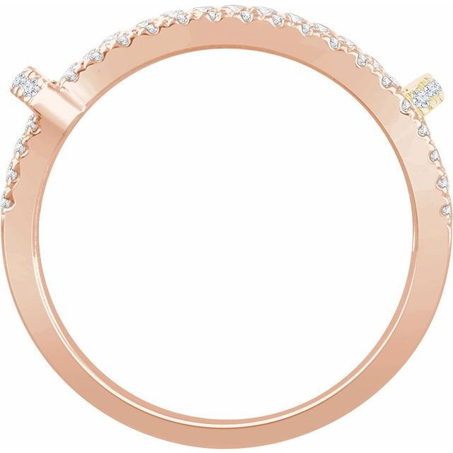 14k White/rose/yellow 1/2 Ctw Natural Diamond Ring