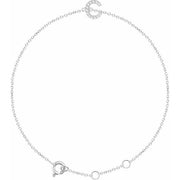 14k White .04 Ctw Natural Diamond Initial C 6-7' Bracelet