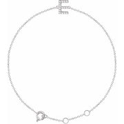 14k White .06 Ctw Natural Diamond Initial E 6-7' Bracelet