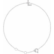 14k White .04 Ctw Natural Diamond Initial L 6-7' Bracelet