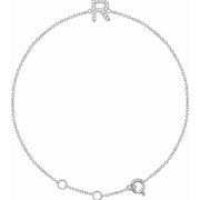 14k White .06 Ctw Natural Diamond Initial R 6-7' Bracelet