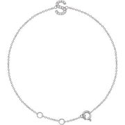 14k White .05 Ctw Natural Diamond Initial S 6-7' Bracelet