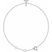 14k White .05 Ctw Natural Diamond Initial T 6-7' Bracelet