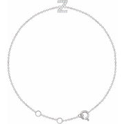 14k White .06 Ctw Natural Diamond Initial Z 6-7' Bracelet