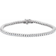 14k White 2 3/4 Ctw Natural Diamond 7' Line Bracelet