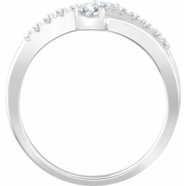 14k White 1/4 Ctw Natural Diamond Two-stone Ring