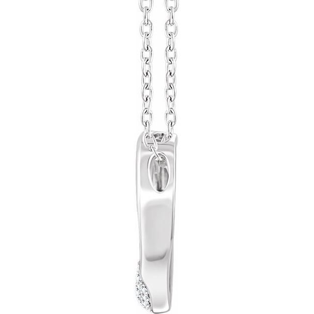 14k White 1/5 Ctw Natural Diamond Heart 16-18' Necklace