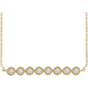14k Yellow 1/5 Ctw Natural Diamond Bar 16-18' Necklace