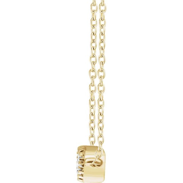 14k Yellow 1/5 Ctw Natural Diamond Bar 16-18' Necklace