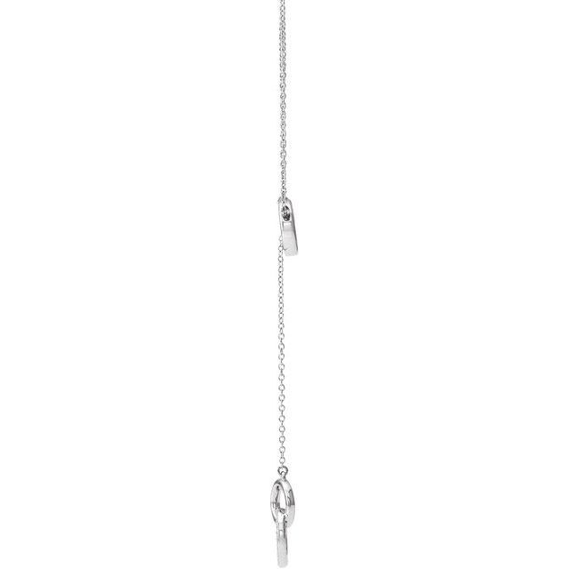 14k White 1/10 Ctw Natural Diamond Circle Y 16-18' Necklace