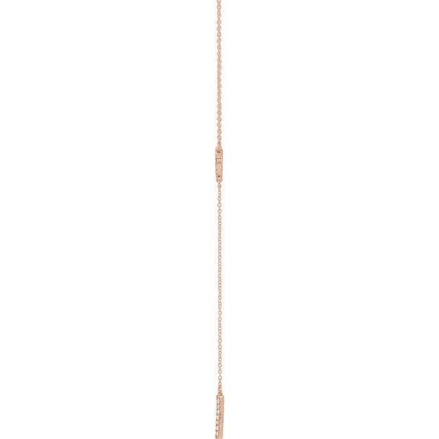 14k Rose 1/6 Ctw Natural Diamond Bar 16-18' Necklace
