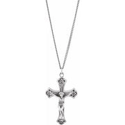 Sterling Silver 46x30 mm Crucifix 25' Necklace