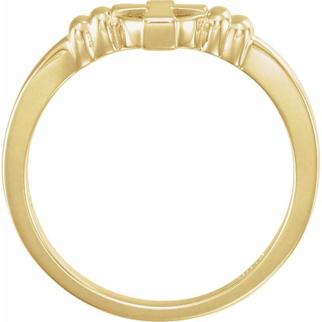 14K Yellow Cross Chastity Ring