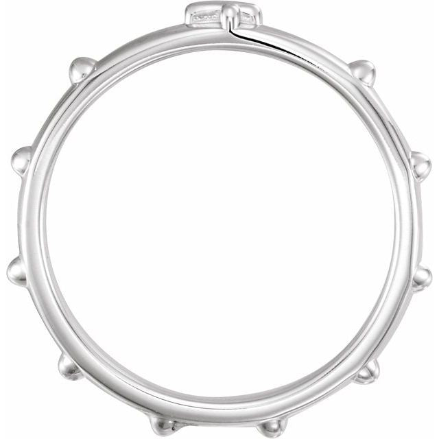 Sterling Silver 2.5 Mm Rosary Ring Size 10