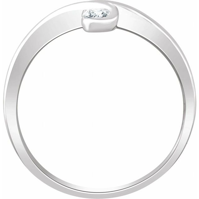 14k White 1/5 Ctw Natural Diamond Two-stone Ring