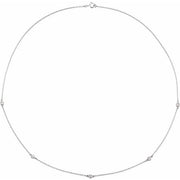 Sterling Silver 1/4 CTW Natural Diamond 5-Station 18' Necklace