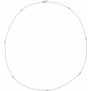 14K White 1/3 CTW Lab-Grown Diamond 7-Station 24' Necklace