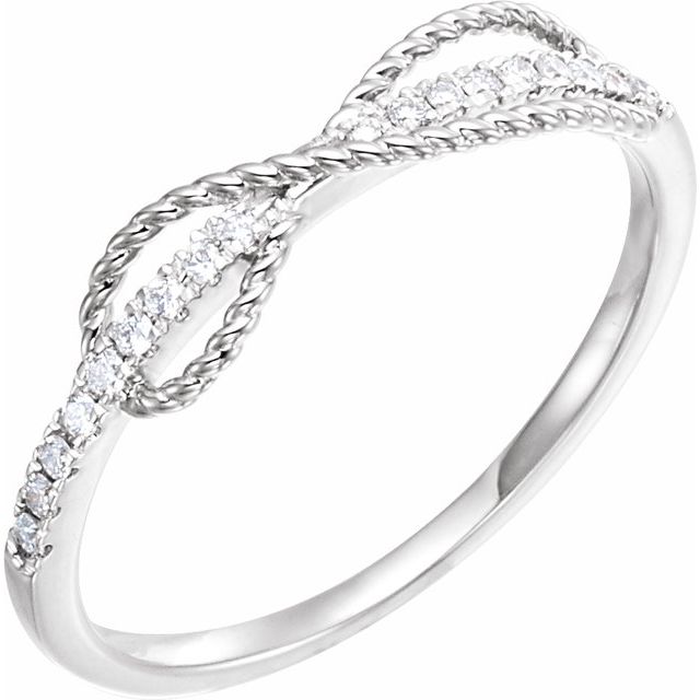 14k White 1/10 Ctw Natural Diamond Infinity-inspired Ring