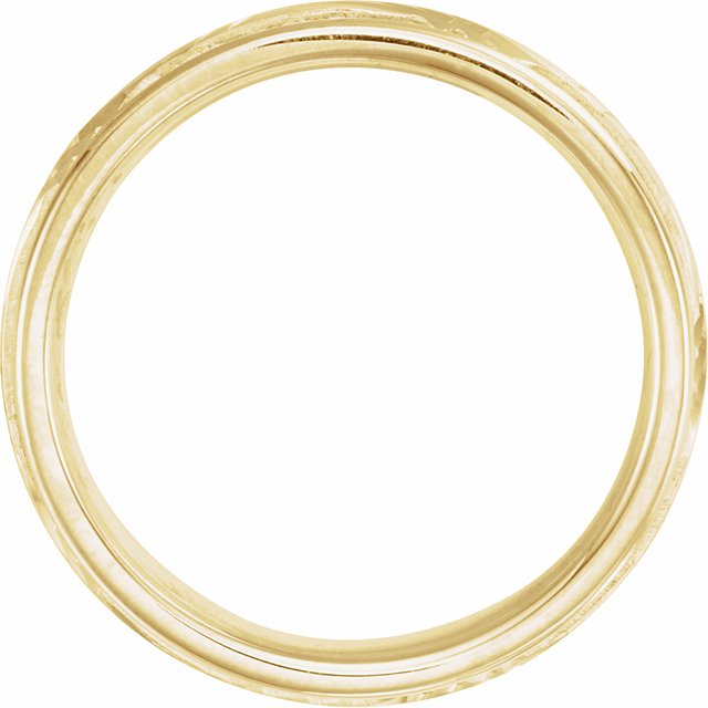 14k Yellow 6 Mm Milgrain Grooved Comfort-fit Band Size 10
