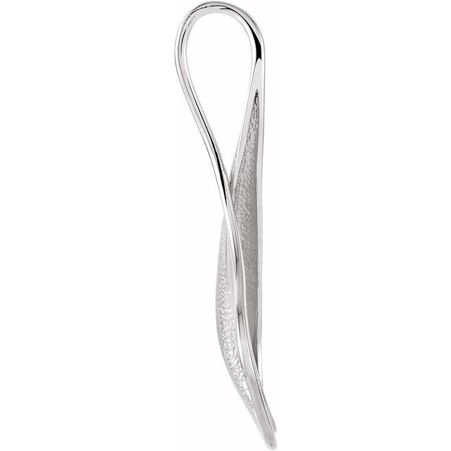 14K White Teardrop Pendant