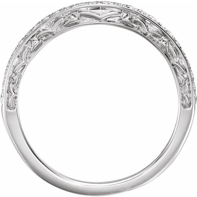 14k White 1/6 Ctw Natural Diamond Band