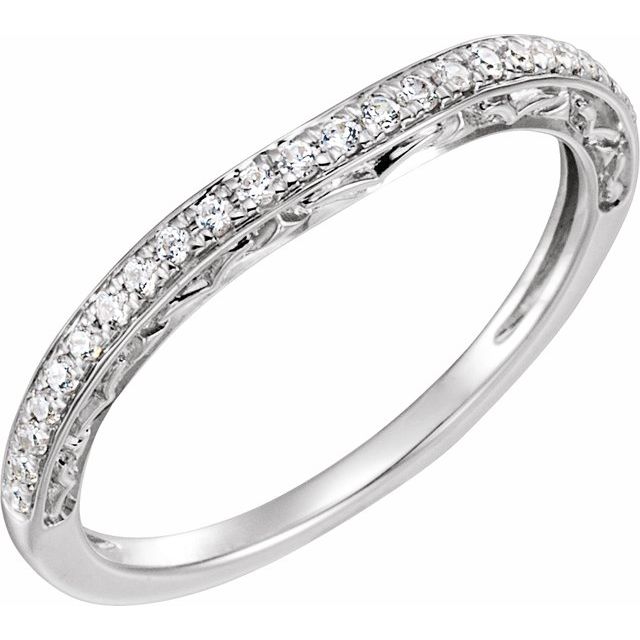 14k White 1/6 Ctw Natural Diamond Band