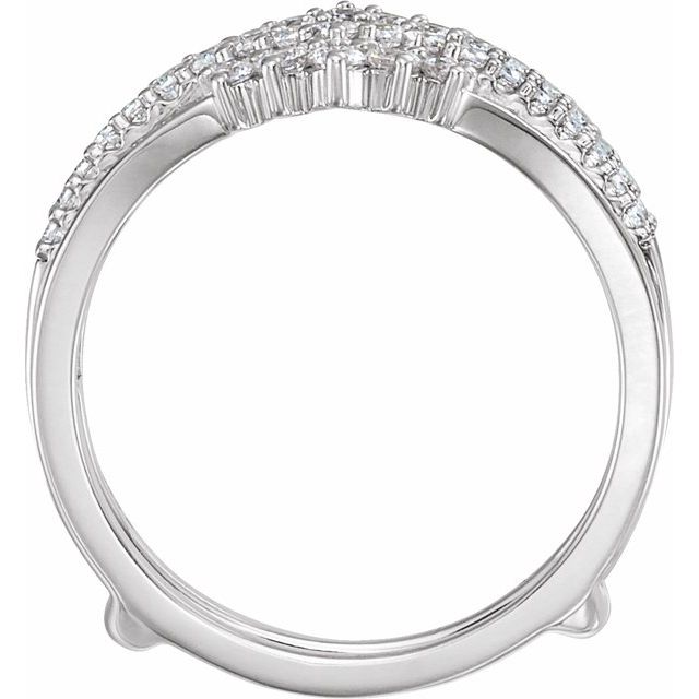 14k White 1/2 Ctw Natural Diamond Ring Guard